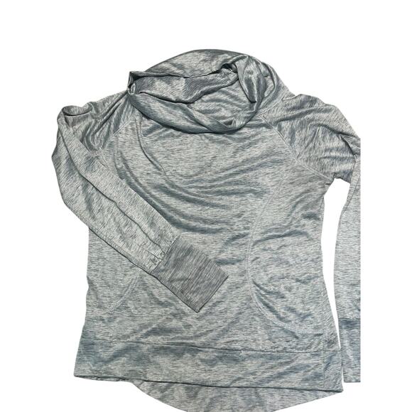 SERIES 8 FITNESS Gray Cowl Neck Pullover Top Size Large Activewear Long Sleeve - Picture 8 of 10